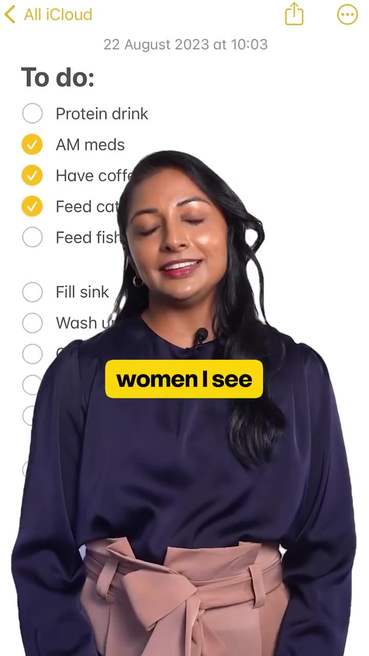 The Busy Woman's Doctor video ad: GP in front of a phone to-do list, "come in with a list"