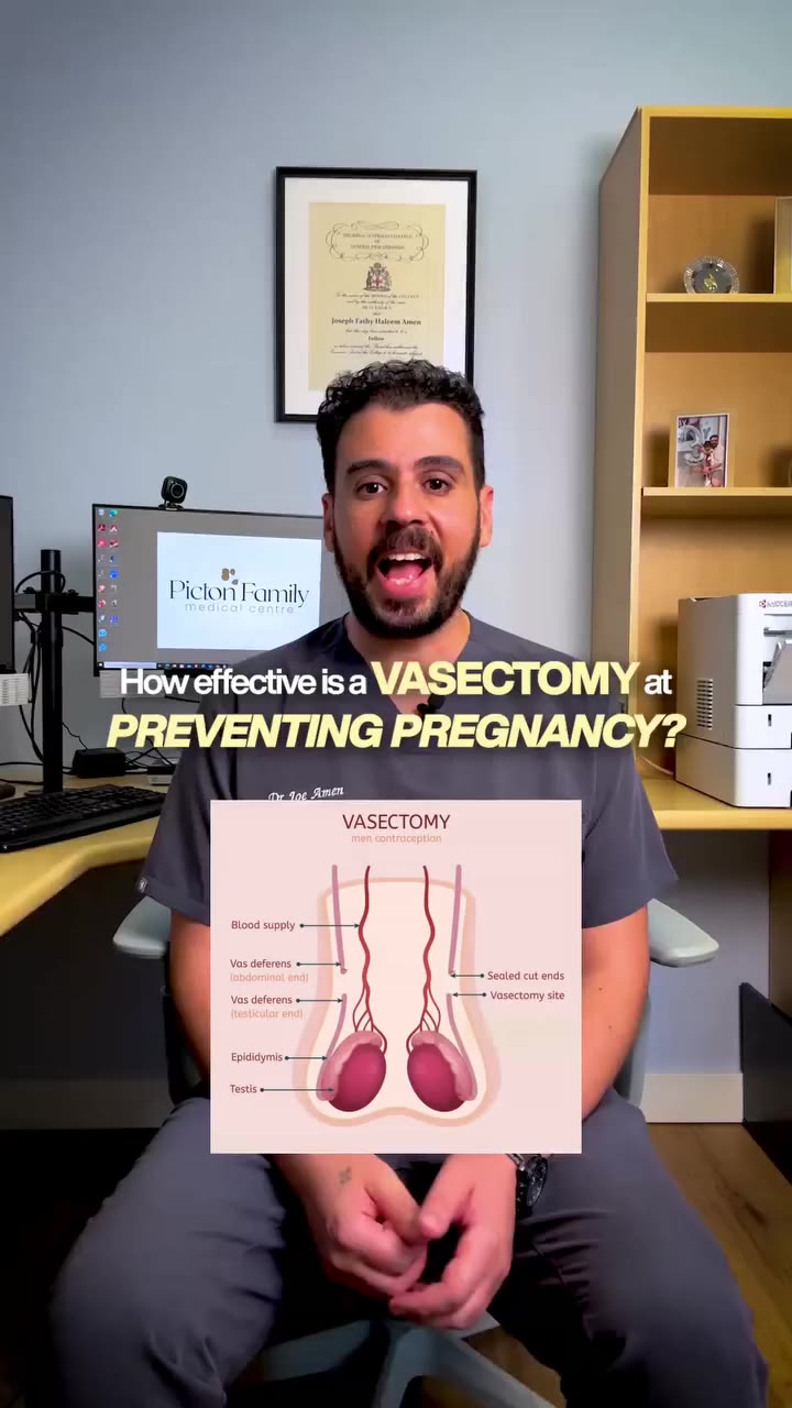 Picton Family Medical reel: doctor explaining how effective a vasectomy is at preventing pregnancy